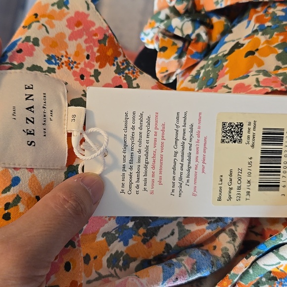Sezane Lara Floral Multicolor Blouse - Picture 4 of 6